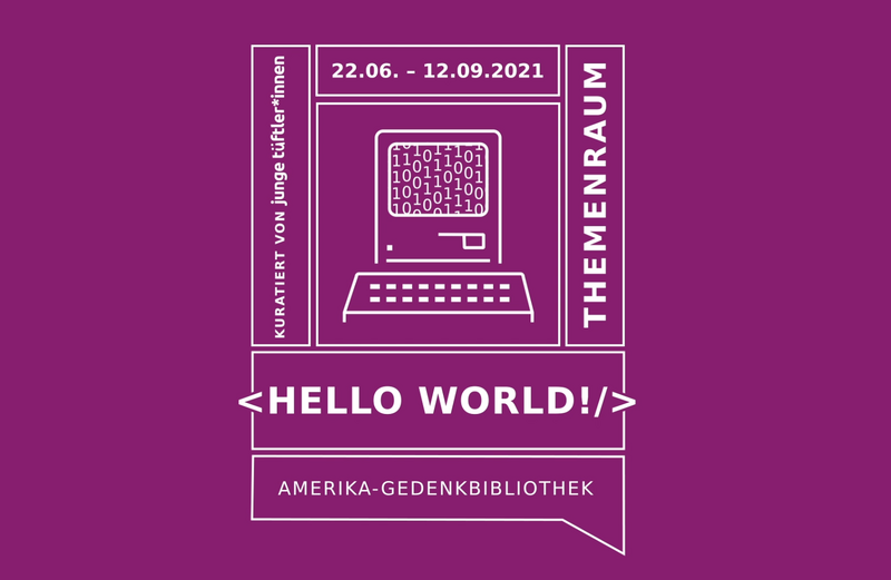 Werbeplakat f&uuml;r den Themenraum: 22.6.-12.9. in der Amerika Gedenkbibliothek