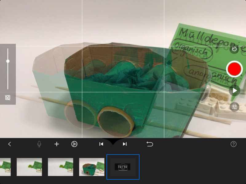 Transparenzregler der StopmotionStudio App